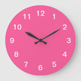 Relógio de Parede Rosa Choque Minimalista Elegante