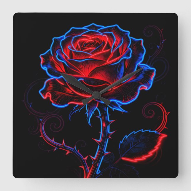 Relógio de Parede Rosa de Neon (Frente)