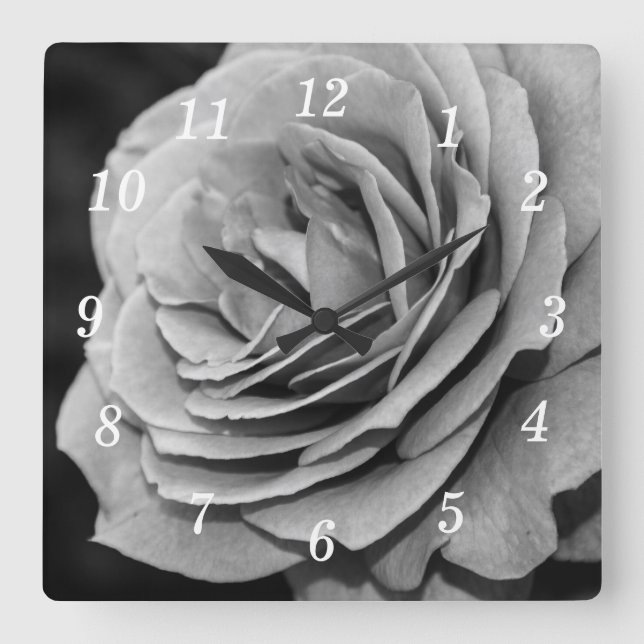 Relógio de Parede Rosa Negra e Branca (Frente)