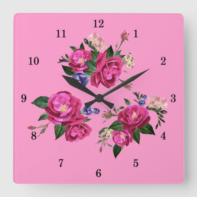 Relógio de Parede Rosas Lindas (Frente)