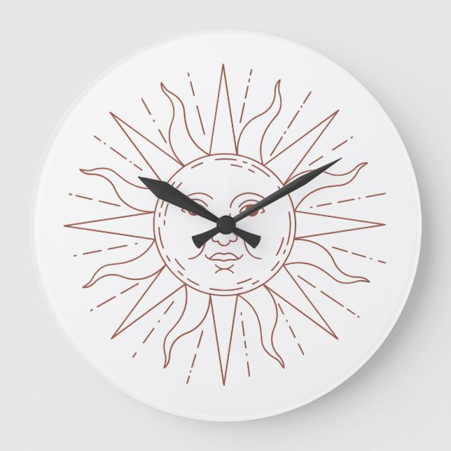 Relógio de Parede Rosto de Sol Celestial (Frente)