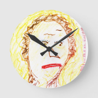 RELÓGIO DE PAREDE ROUND OUTSIDER ART LUNCHLADY ART