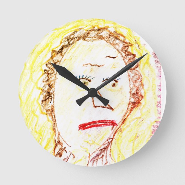 RELÓGIO DE PAREDE ROUND OUTSIDER ART LUNCHLADY ART (Frente)