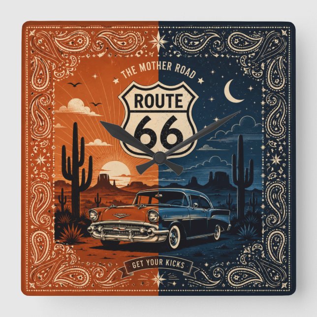 Relógio de Parede Route 66 Desert Night (Frente)