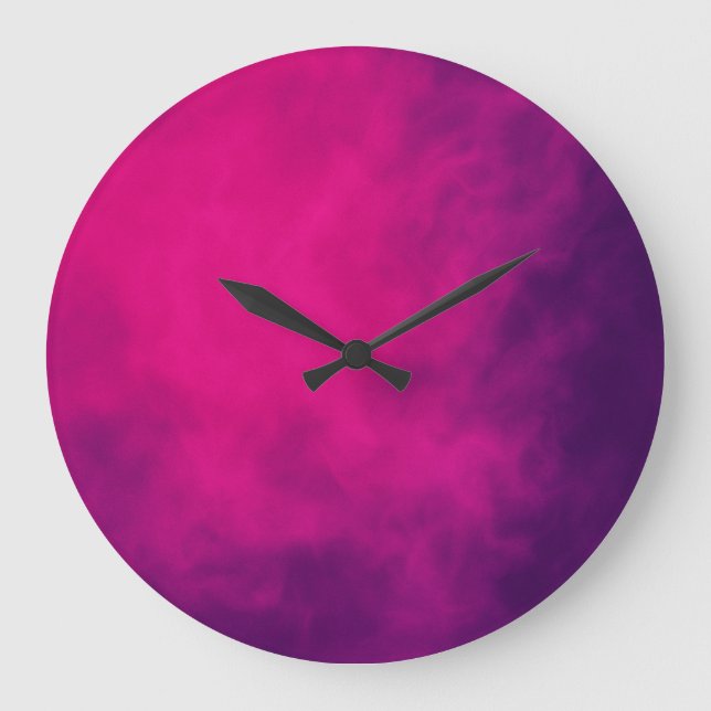 Relógio de parede roxa magenta - personalizável (Frente)