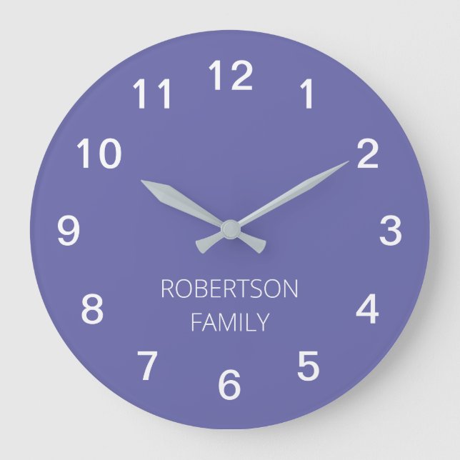 Relógio de Parede Roxo Lavanda Minimalista Persona (Frente)
