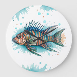 Relógio de Parede - Série Watercolor: Lionfish