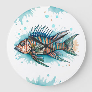 Relógio de Parede - Série Watercolor: Lionfish