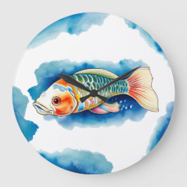 Relógio de Parede - Série Watercolor: Peixe Koi