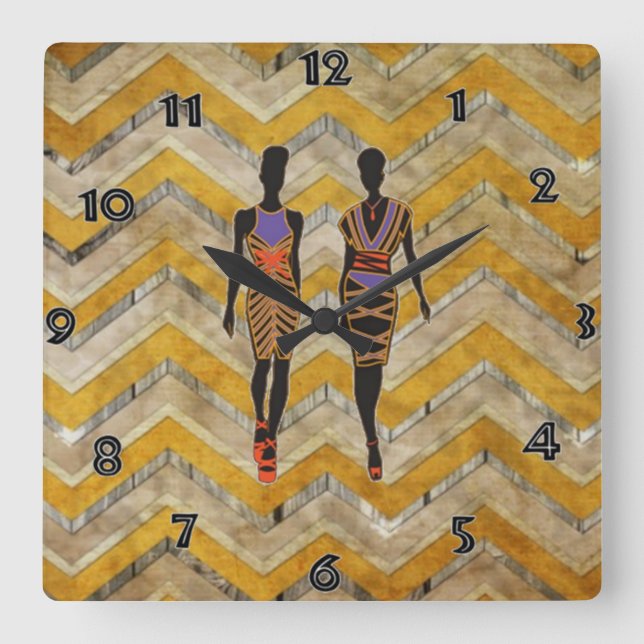 Relógio de Parede Silhueta Afrocêntrico (Frente)