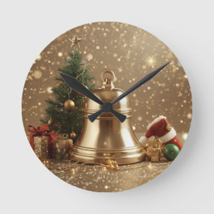 Relógio de Parede Sino de Natal Dourado – Festa de