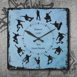 Relógio de Parede Skater Blue Roll With Time Quart