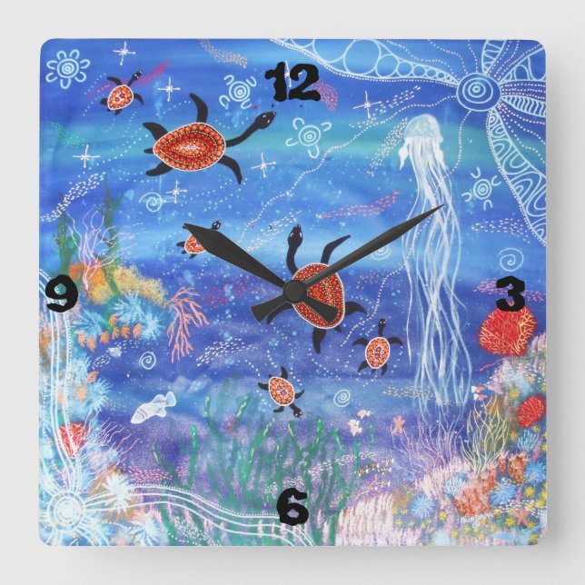 Relógio de Parede Sonhando com Tartaruga (Frente)