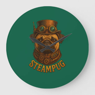 Relógio de Parede Steampunk Pug - vintage "Steampu