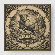 Relógio de Parede Taurus Vintage Zodíaco