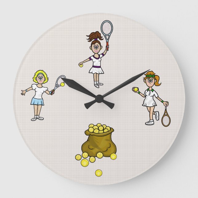 Relógio de Parede Tenistas Mulheres (Frente)