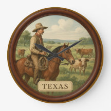 Relógio de Parede Texas Cowboy