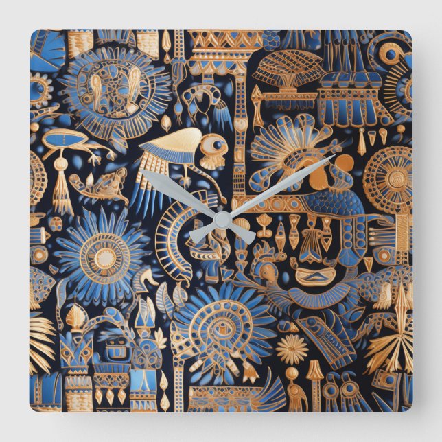 Relógio de Parede Têxtil Egípcio Antigo (Frente)