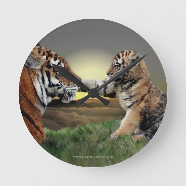 Relógio de Parede Tigre e Filhote (Frente)