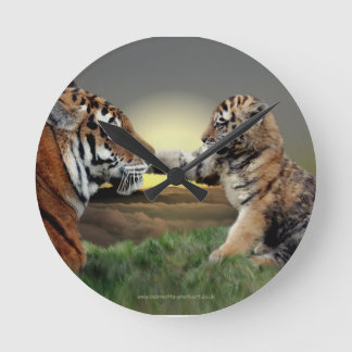 Relógio de Parede Tigre e Filhote