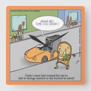 Relógio de Parede Torradeira Assustadora Engraçado