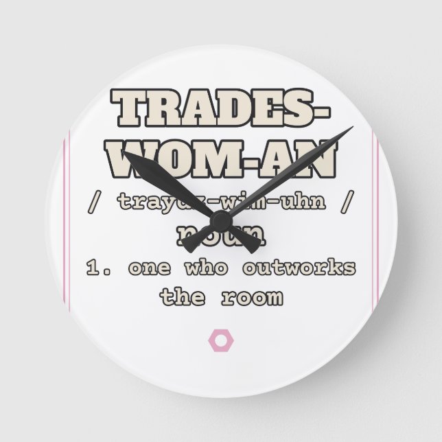 Relógio de Parede Trades-Wom-An | Testado pelo Com (Frente)