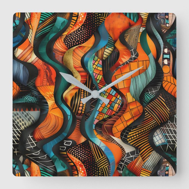 Relógio de Parede Tribal Africano (Frente)