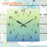 Relógio de Parede Tropical de Shades<br><div class="desc">Relógio de parede em uma variedade de tons tropicais e ombros. Excelente de adicionar um toque de "verão" à sua casa,  à sua casa,  à sua casa,  à casa de campo ou à sua doação.</div>