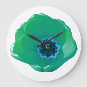 Relógio de Parede Tulipa Verde e Azul