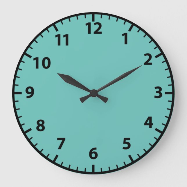 Relógio de Parede Turquesa e Preto Azul Claro (Frente)