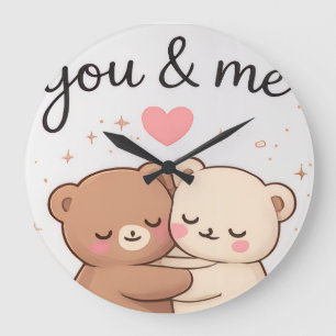 Relógio de Parede Urso Fofo Casal Você & Eu