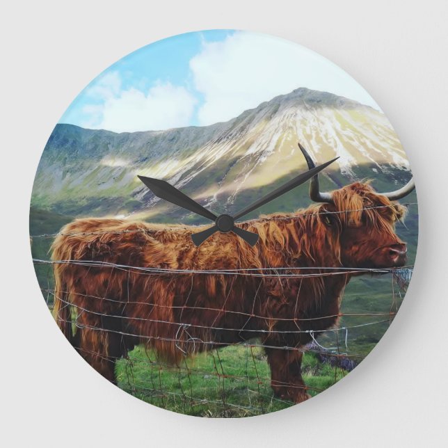 Relógio de Parede Vaca das Terras Altas - Decoraçã (Frente)