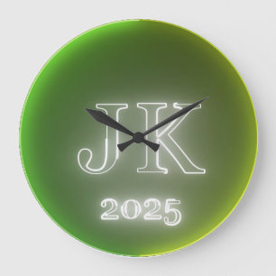 Relógio de Parede Verde Amarelo JK 2025