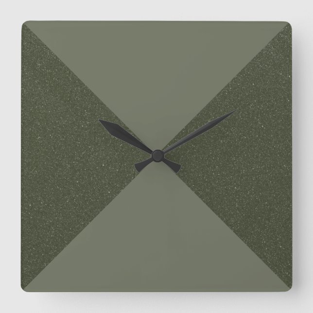 Relógio de Parede Verde Musgo Diagonal Dividido (Frente)