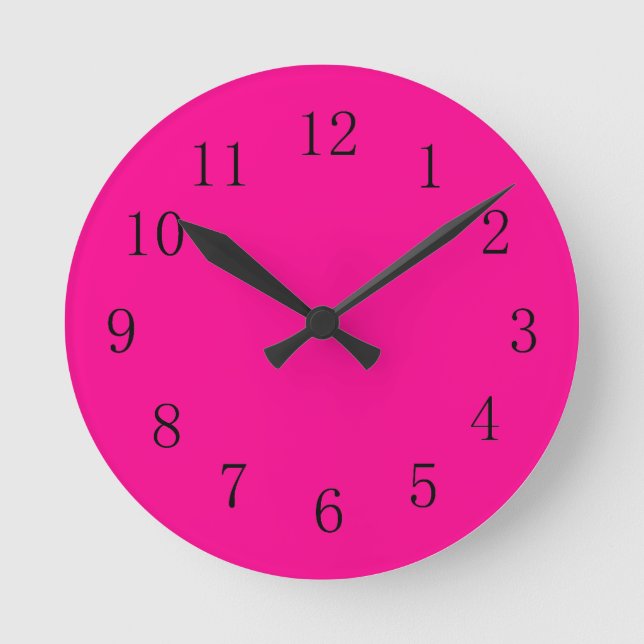 Relógio de Parede Vermelha Magenta (Frente)