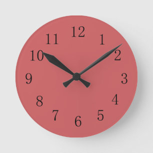 Relógio de Parede Vermelho Claro, Vermelho, Redon