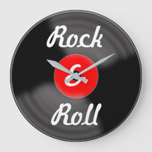 Relógio de Parede Vermelho de Cozinha Retro Rock &