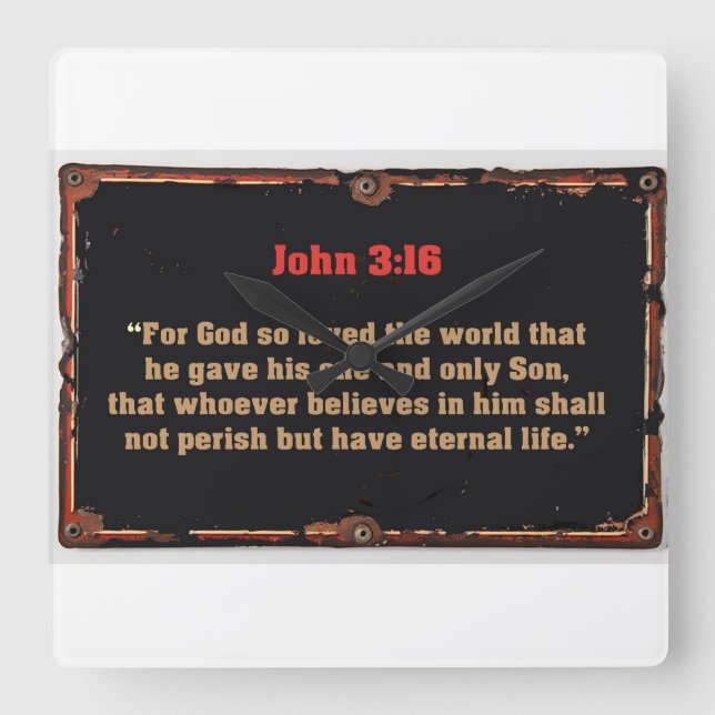 Relógio de Parede Versículo Bíblico João 3:16 (Frente)