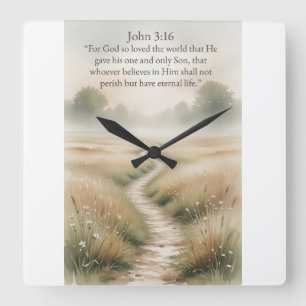 Relógio de Parede Versículo da Bíblia João 3:16