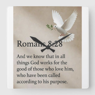 Relógio de Parede Versículo da Bíblia Romanos 8:28