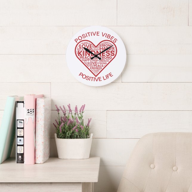 Relógio de Parede Vibrações Positivas Vida Positiv (Sala de leitura)