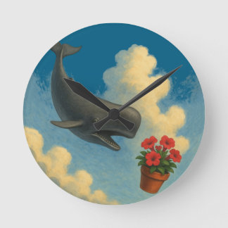 Relógio de Parede Whale & Bowl Of Petunias