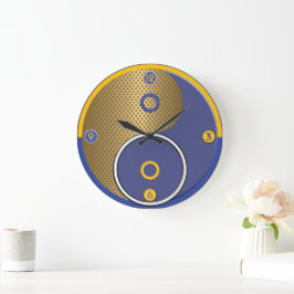 Relógio de Parede Yang Yang Amarelo Azul