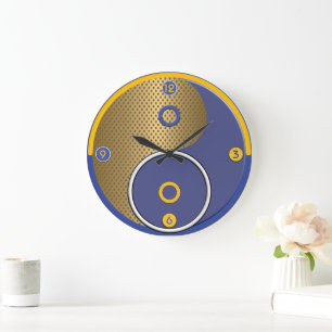 Relógio de Parede Yang Yang Amarelo Azul