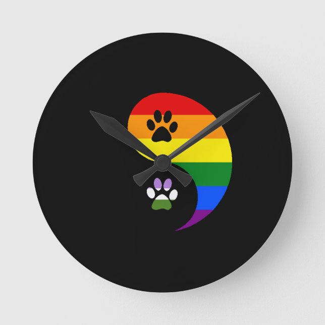 Relógio de Parede Yin Yang Gênero Não Binário (Frente)