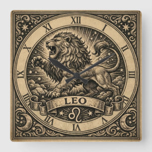 Relógio de Parede Zodíaco Vintage Leo