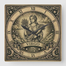 Relógio de Parede Zodíaco Vintage Virgem