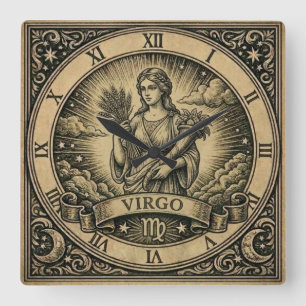 Relógio de Parede Zodíaco Vintage Virgem
