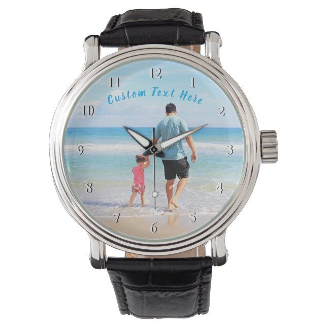 Relógio de Presente de Foto Personalizado e Texto  (Frente)