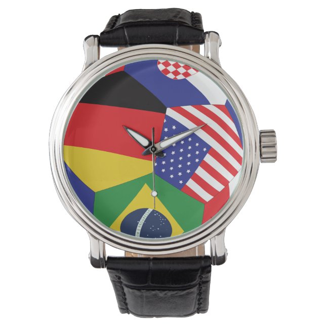 Relógio de Pulseira com Bandeira da Copa do Mundo  (Frente)